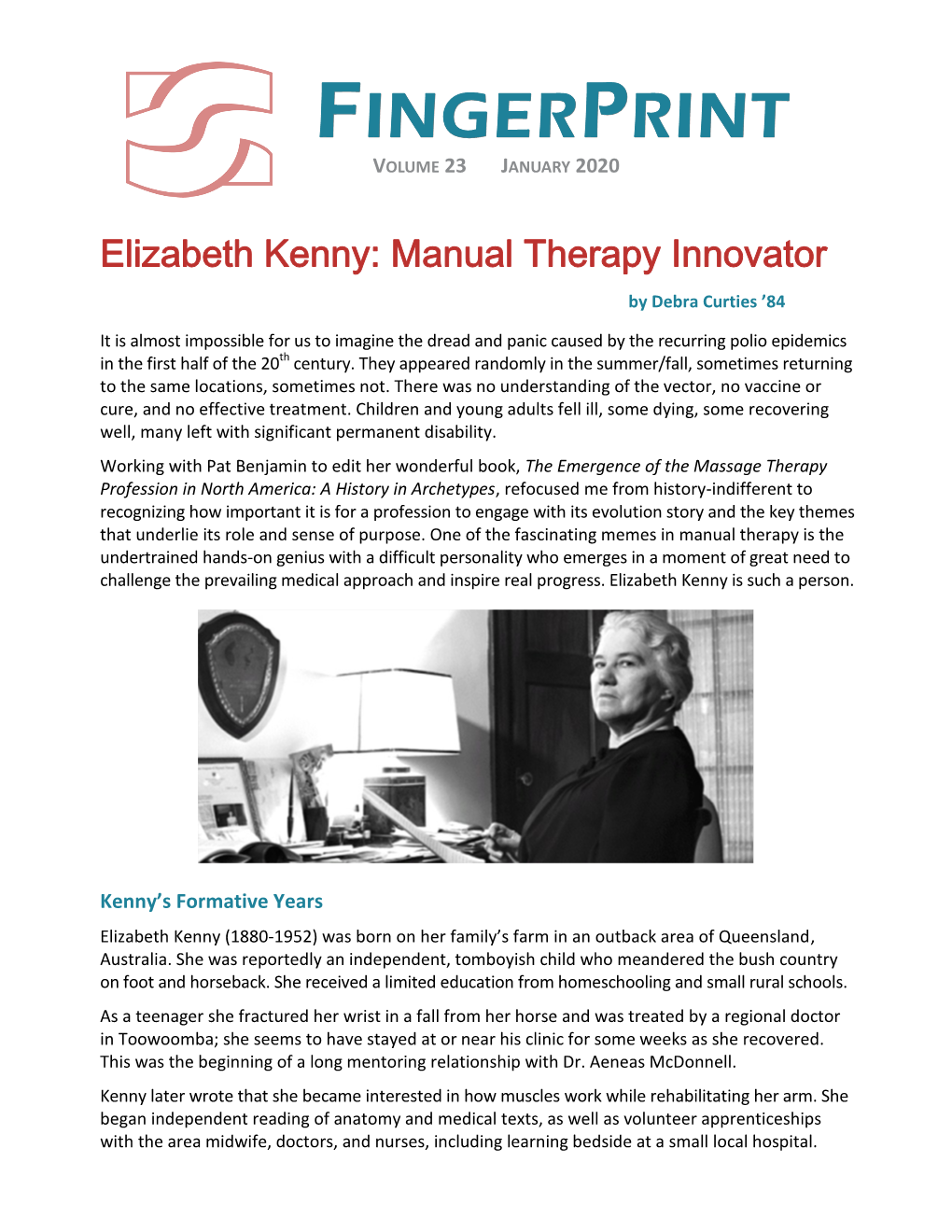 Elizabeth Kenny: Manual Therapy Innovator