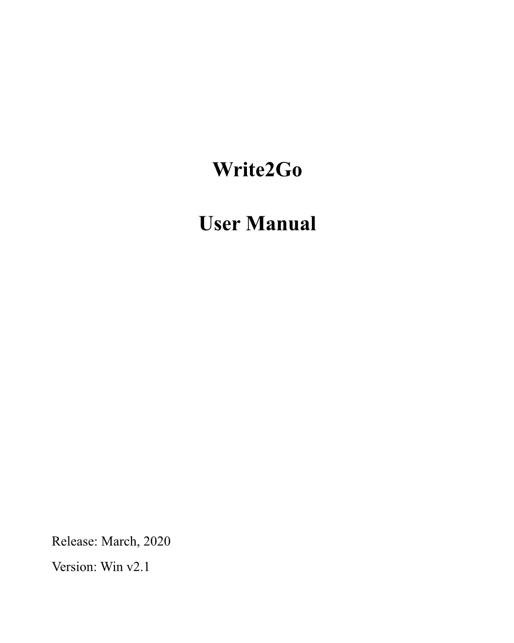 Write2go User Manual