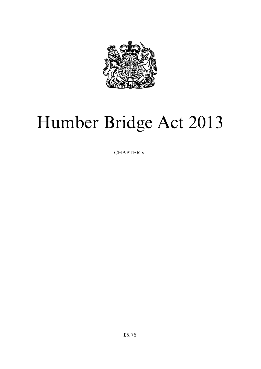 Humber Bridge Act 2013