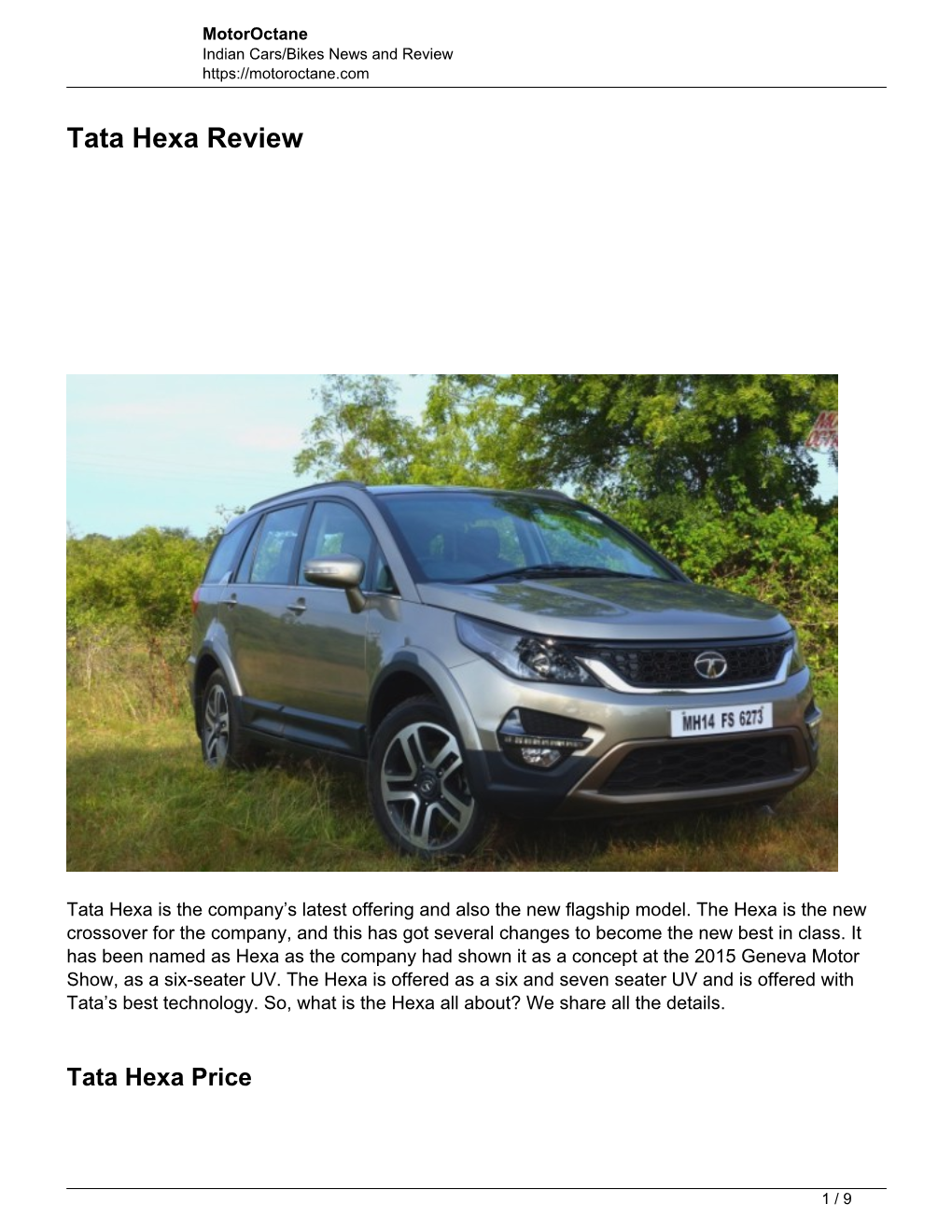 Tata Hexa Review