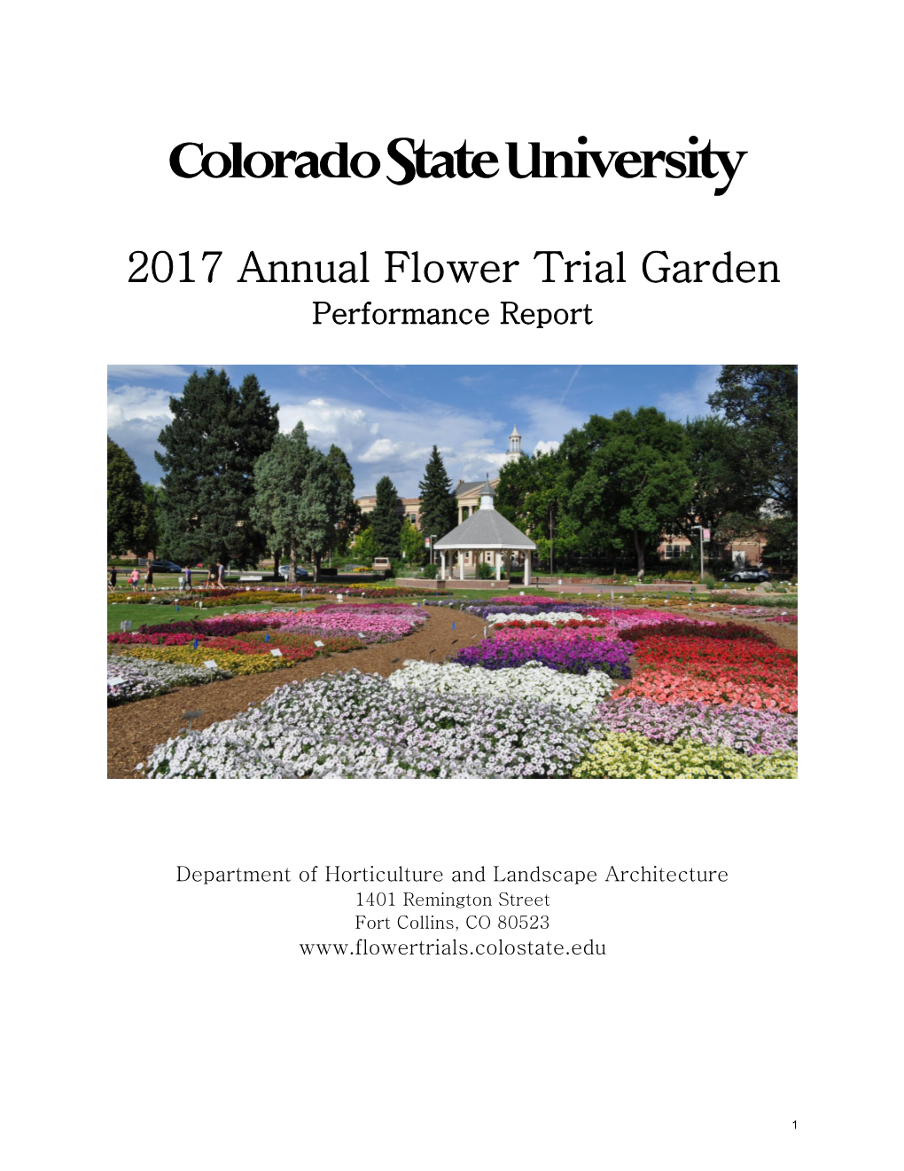 2017 Annual Flower Trial Garden Performance Report