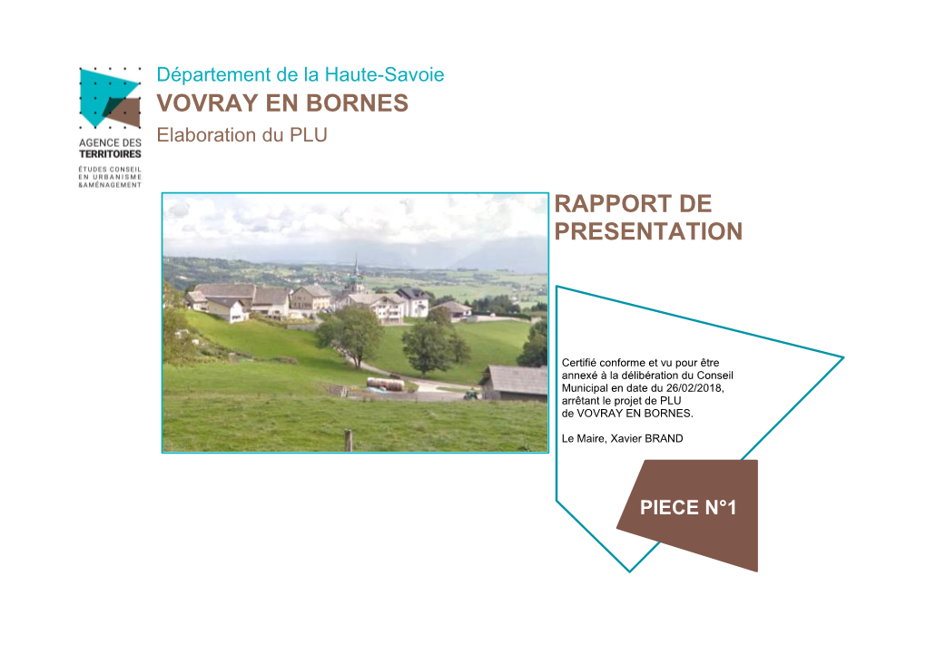 Vovray En Bornes Rapport De Presentation