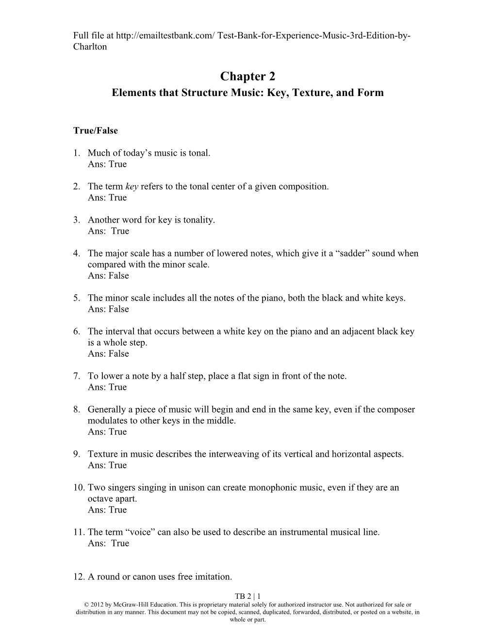 Elements That Structure Music: Key, Texture, and Form