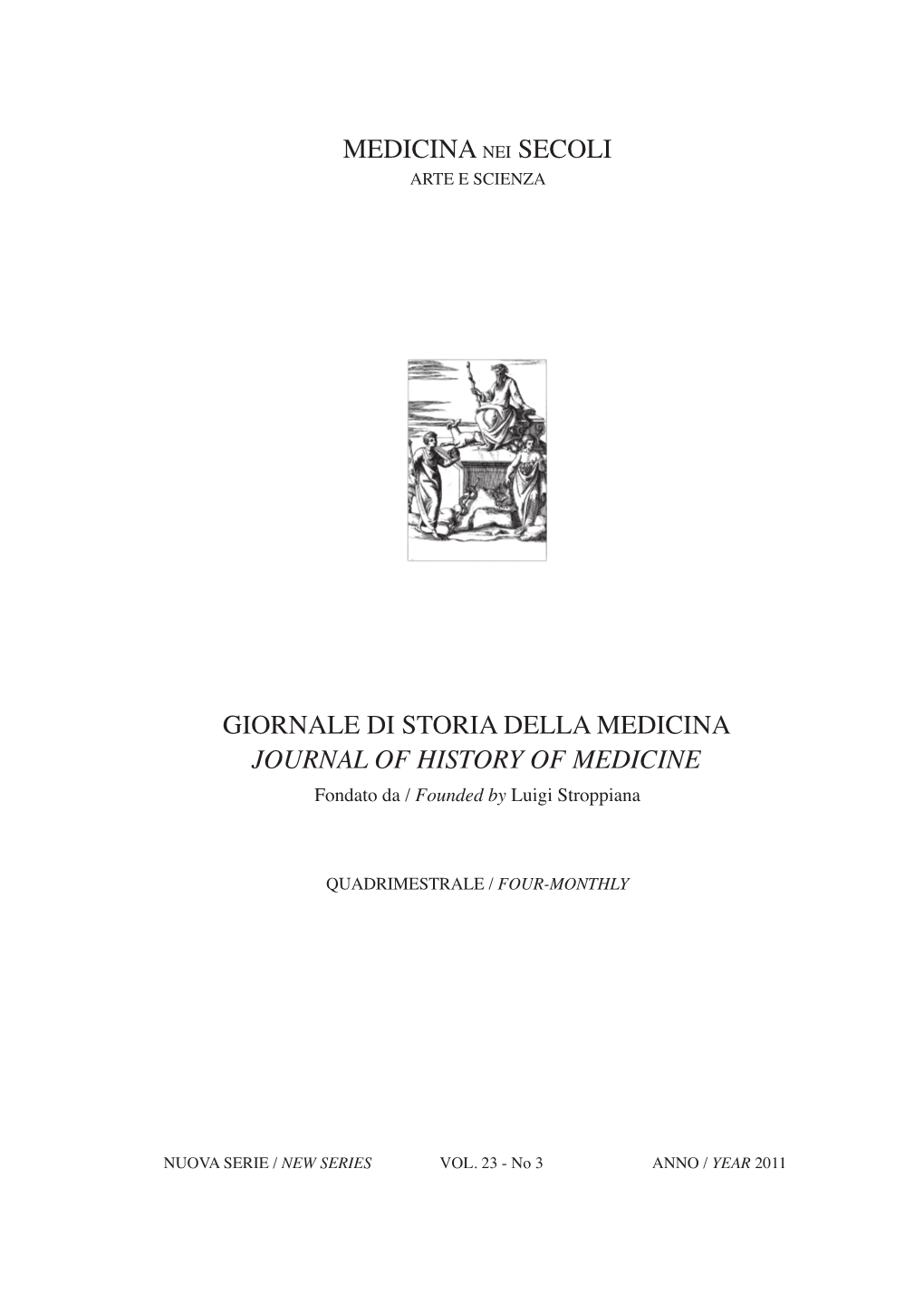 Medicina Nei Secoli Giornale Di Storia Della Medicina