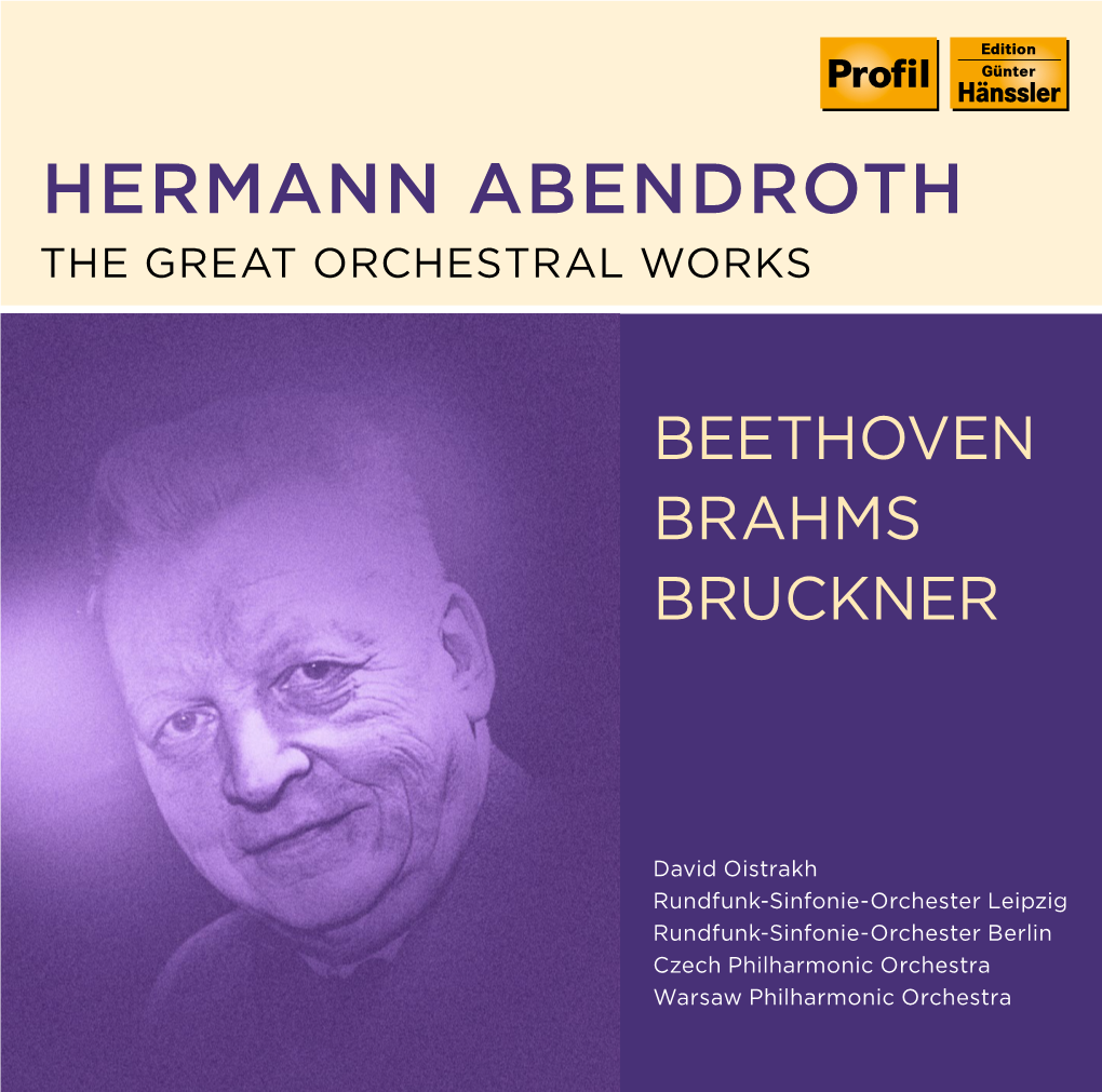 Hermann Abendroth the Great Orchestral Works