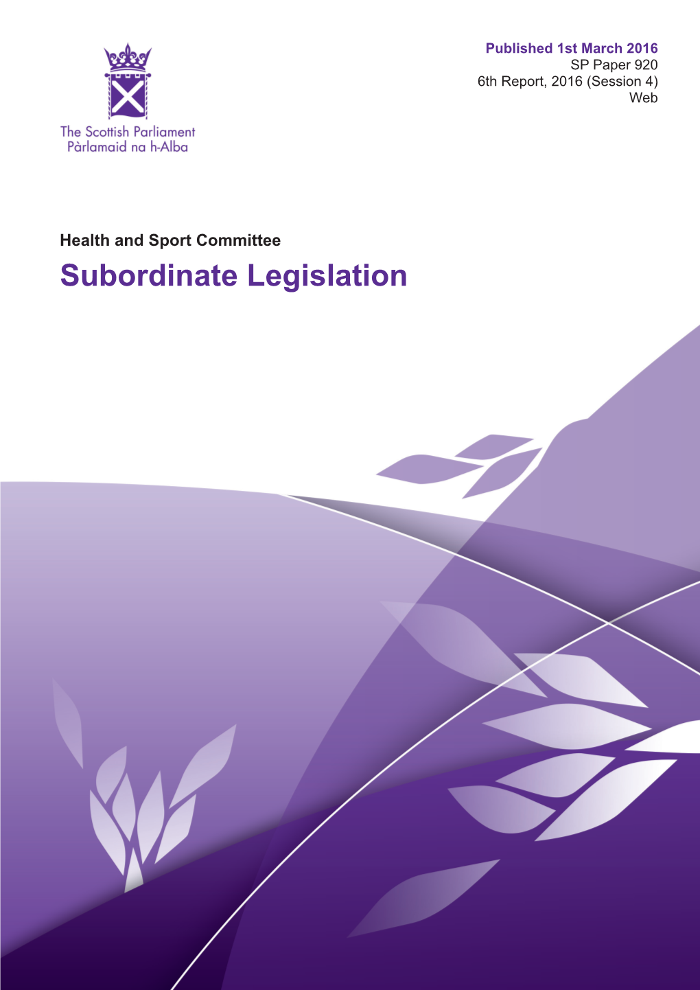 Subordinate Legislation