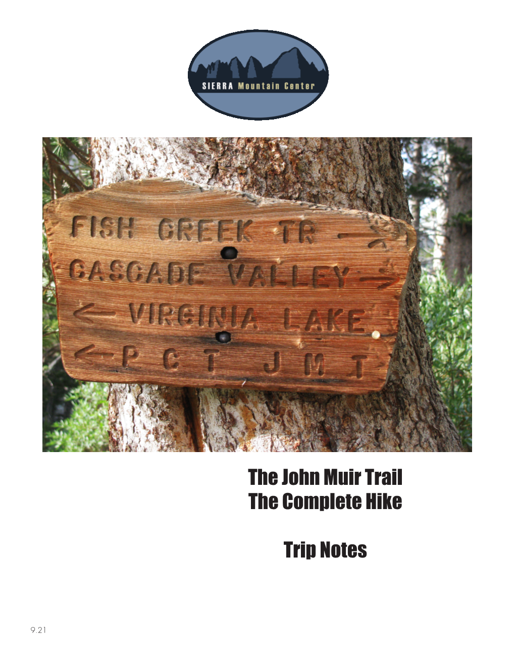 The John Muir Trail Trip Notes