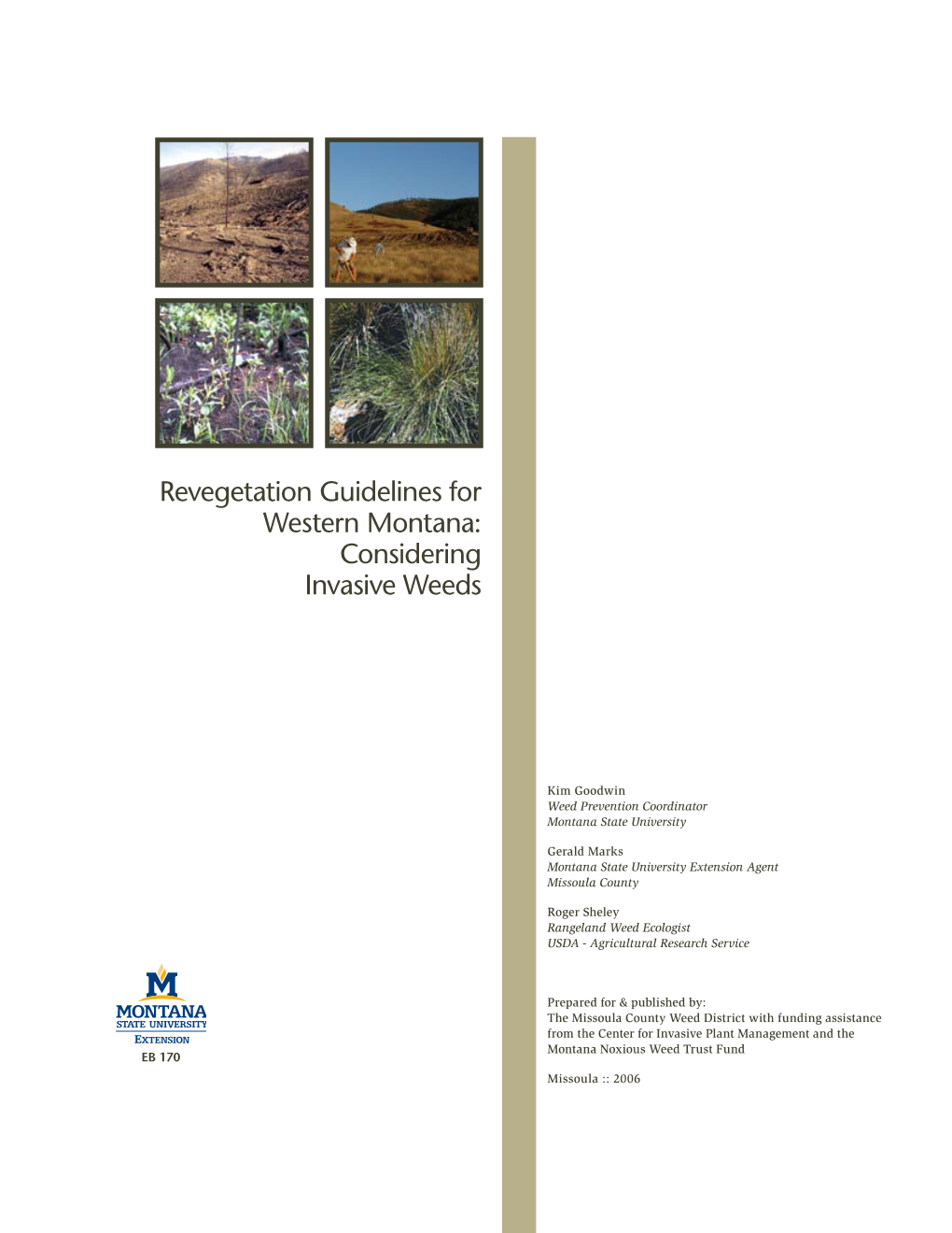 Revegetation Guidelines for Western Montana: Considering Invasive Weeds