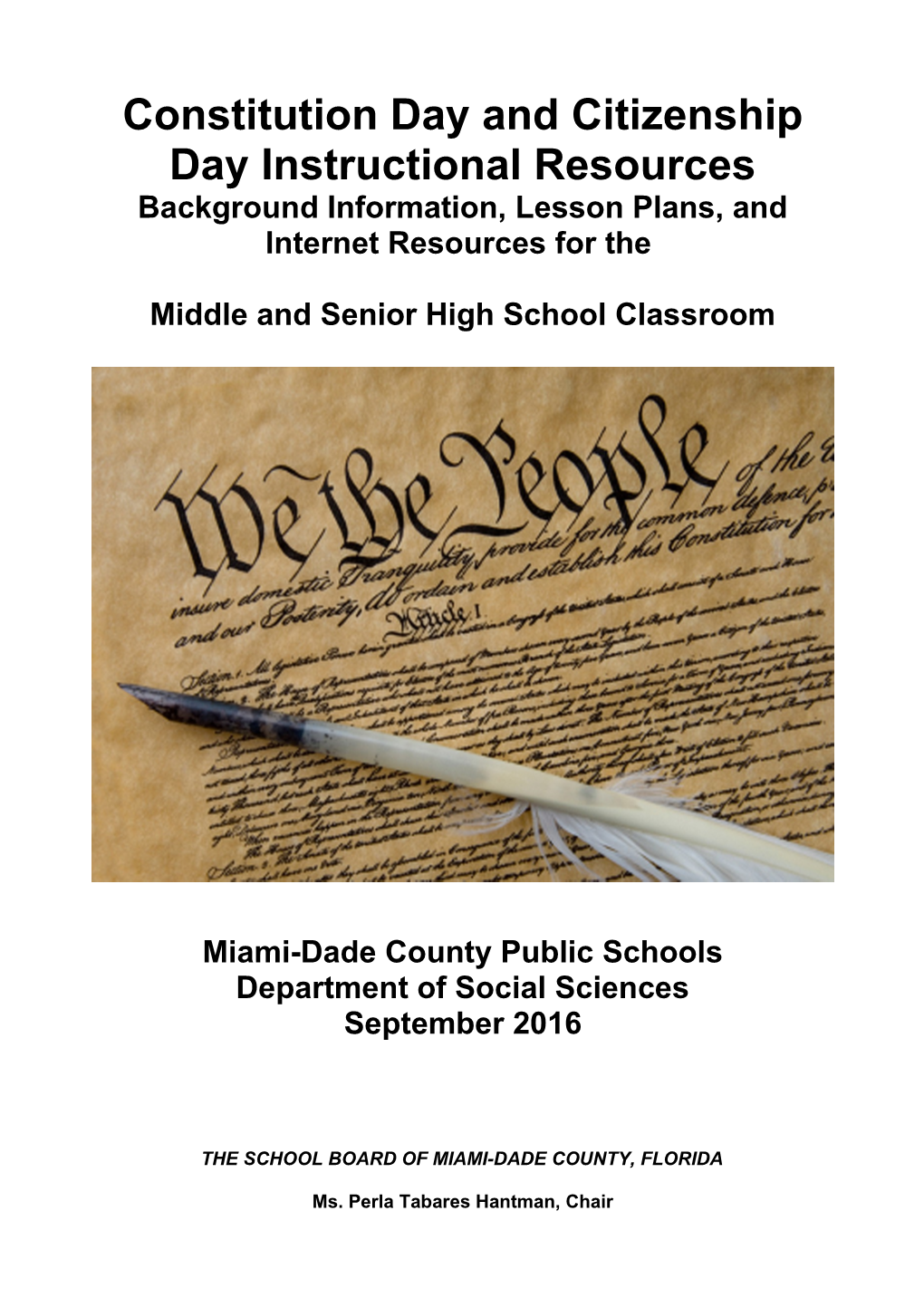 Constitution Day and Citizenship Day Instructional Resources