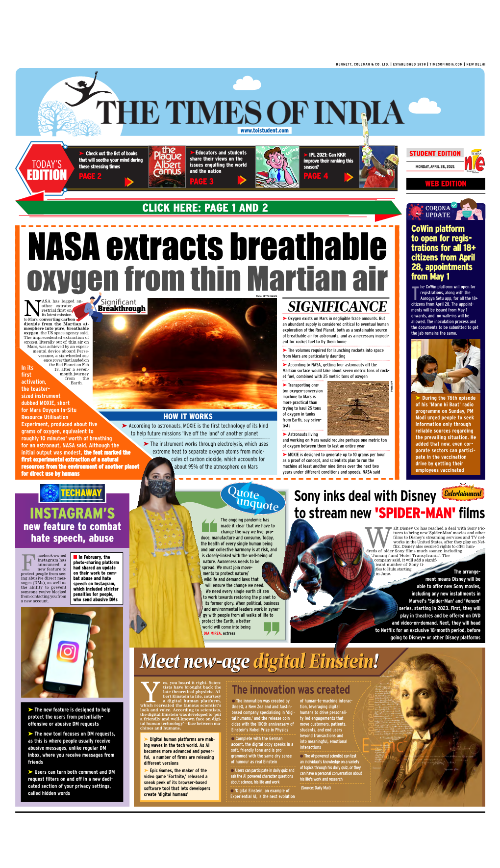 Oxygen from Thin Martian