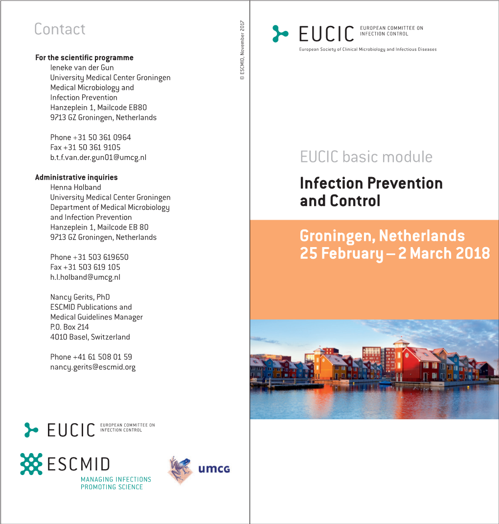 2 March 2018 EUCIC Basic Module Infection Prevention and Control