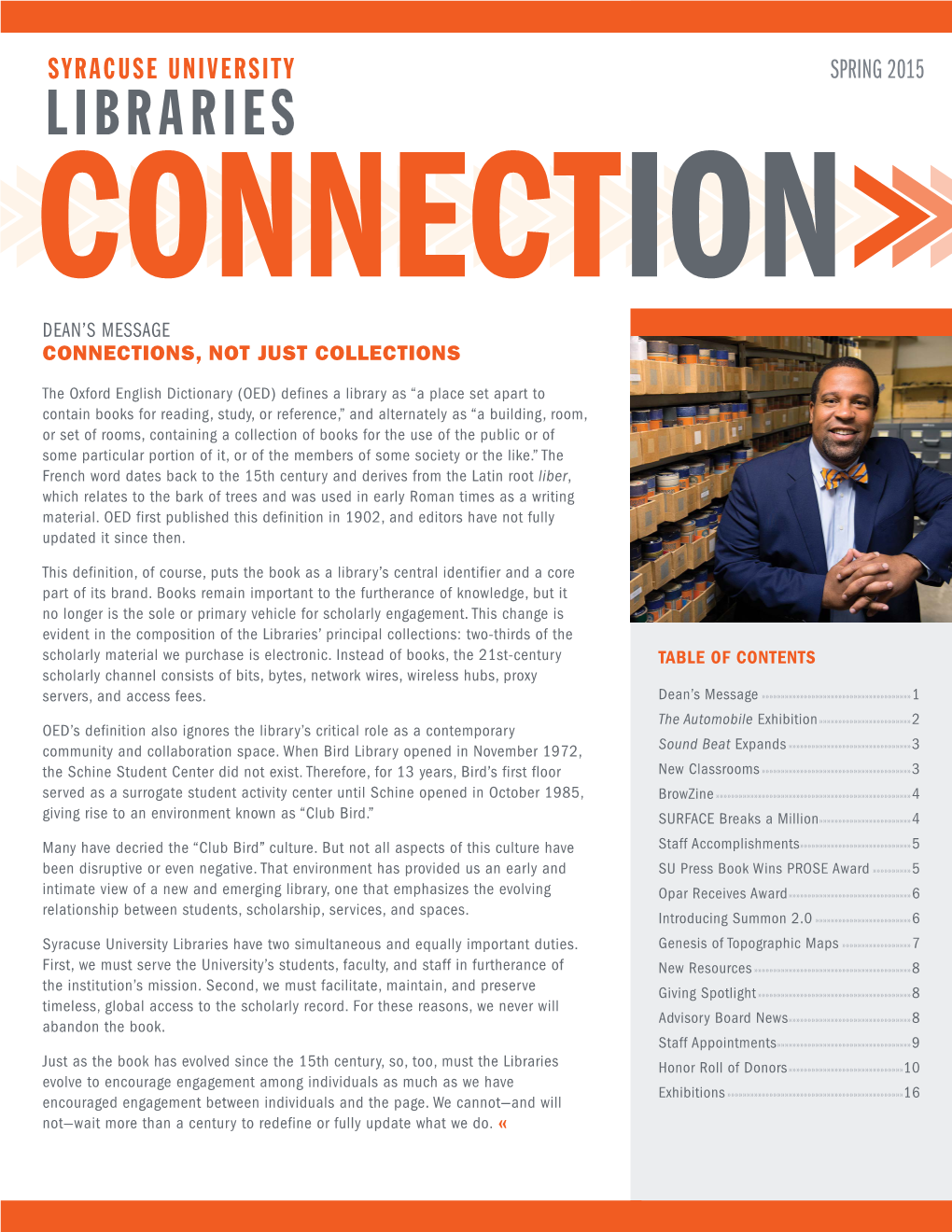 Syracuse University Libraries Connection, Spring 2015