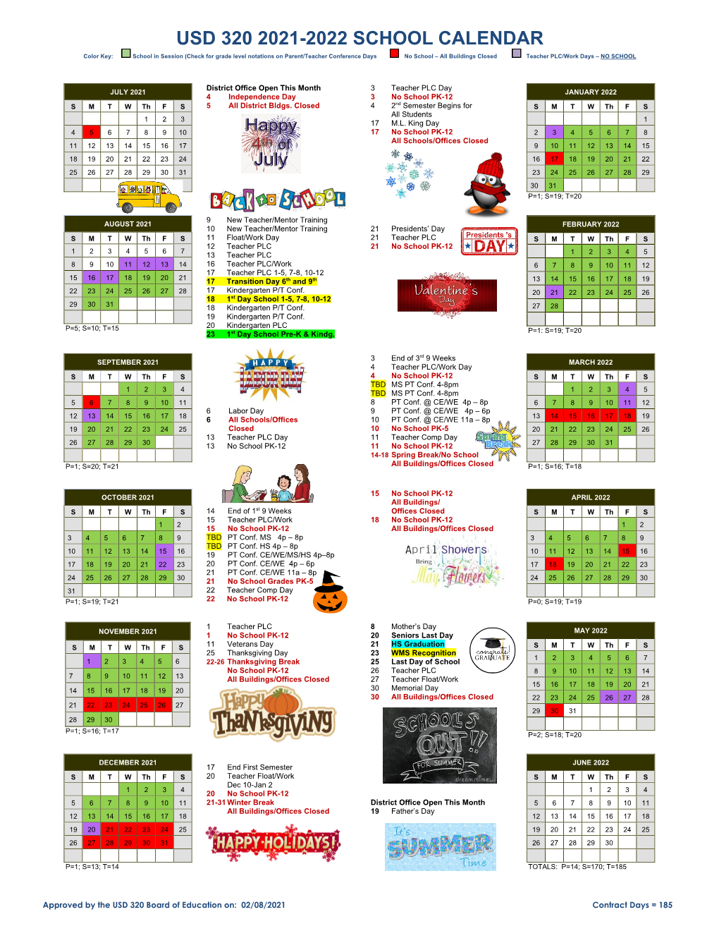 Usd 320 2021-2022 School Calendar