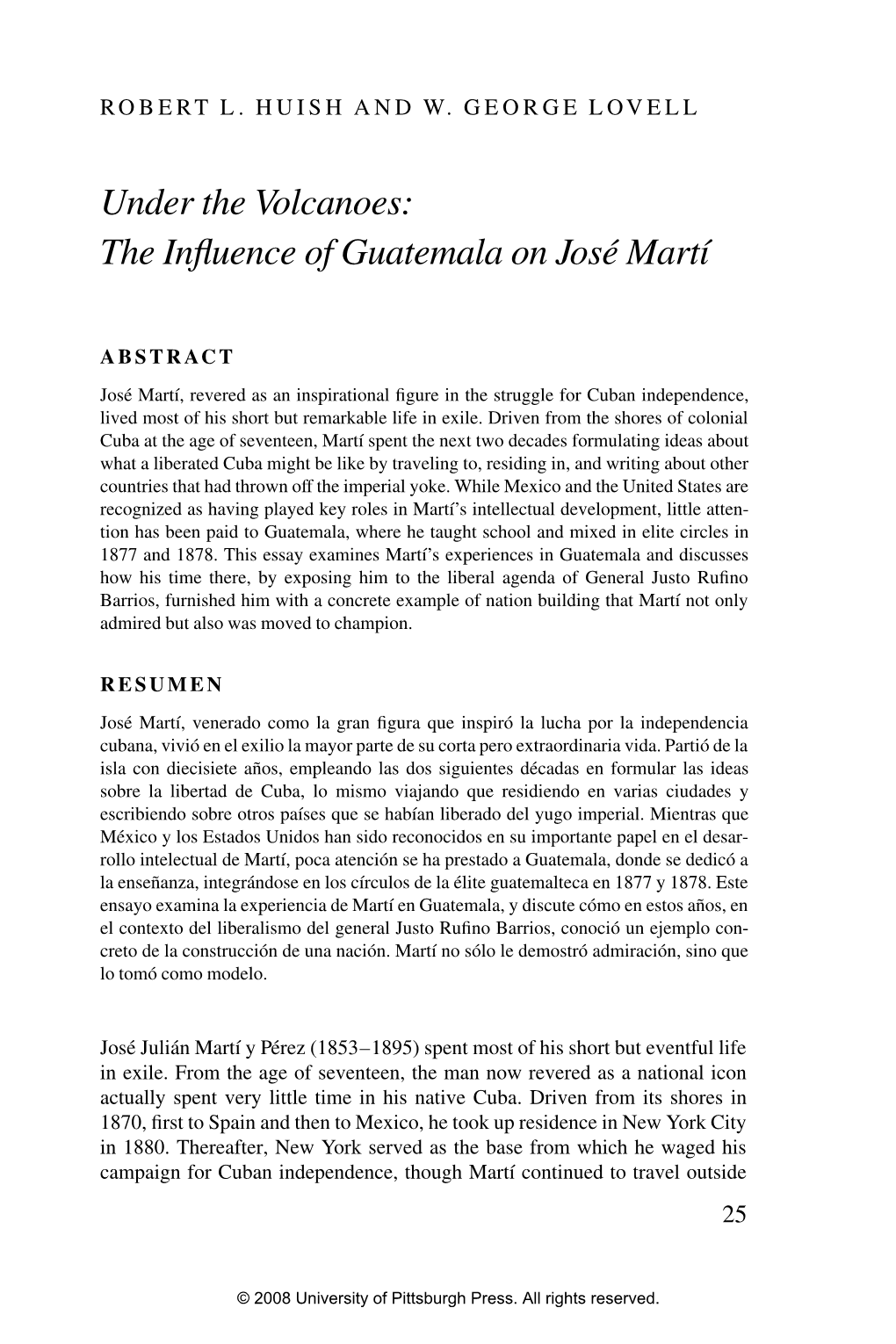 The Influence of Guatemala on José Martí