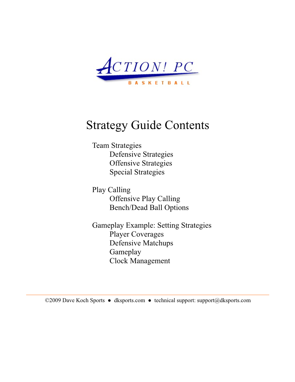 Free Action! PC Basketball Strategy Guide PDF