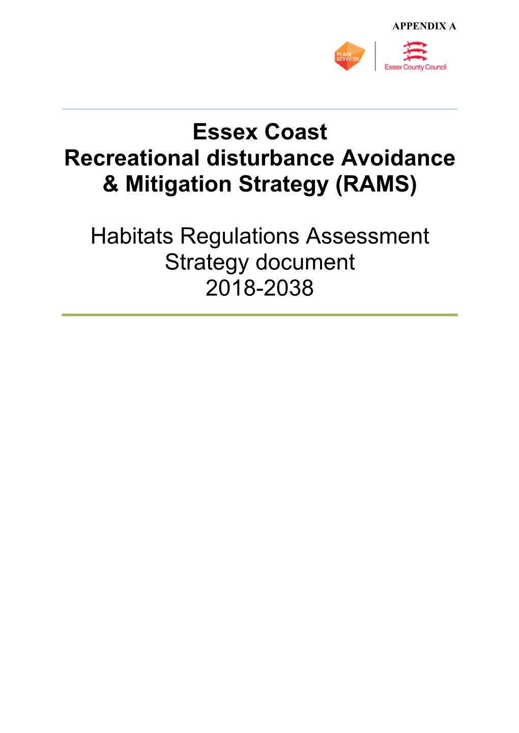 Essex Coast Recreational Disturbance Avoidance & Mitigation Strategy