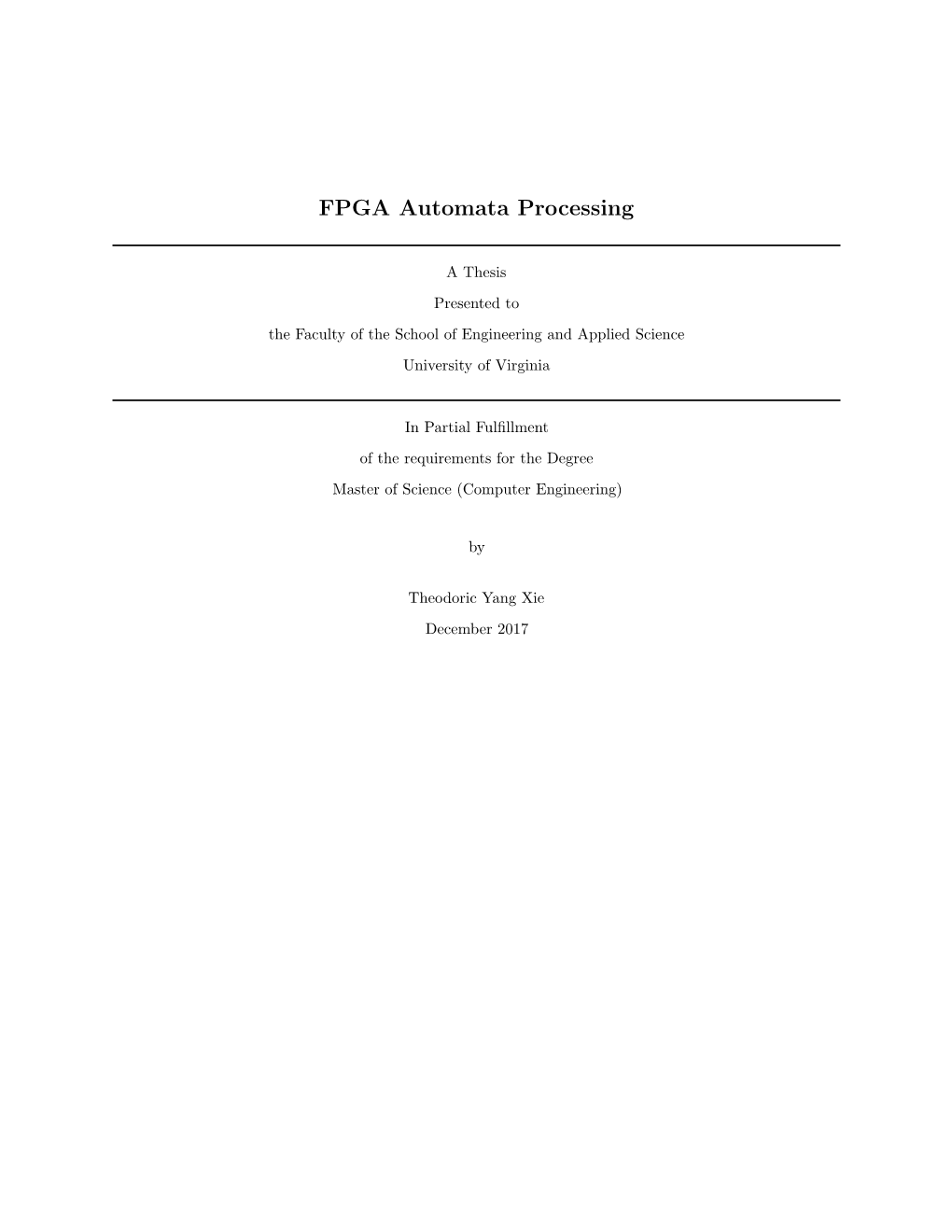 FPGA Automata Processing