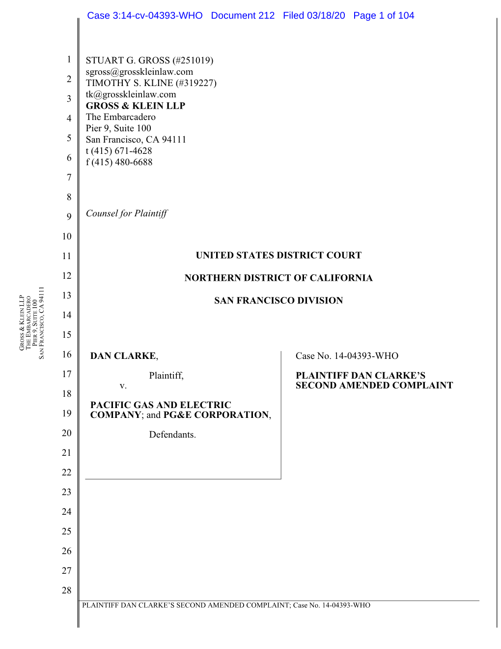 Case 3:14-Cv-04393-WHO Document 212 Filed 03/18/20 Page 1 Of
