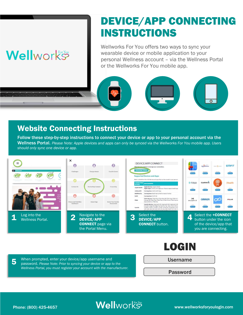 Device/App Connecting Instructions Login