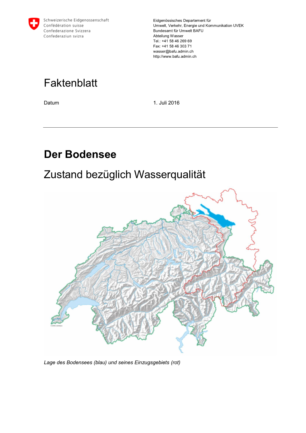 Faktenblatt Der Bodensee Zustand Bezüglich Wasserqualität