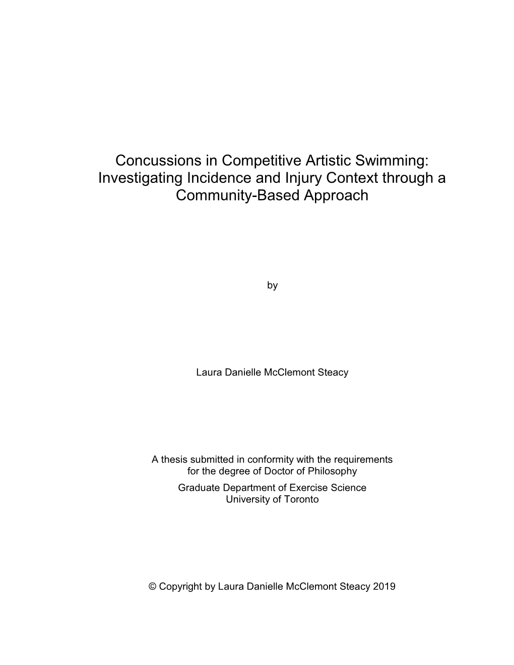 Concussions in Competitive Artistic Swimming: Investigating Incidence and Injury Context Through a Community-Based Approach