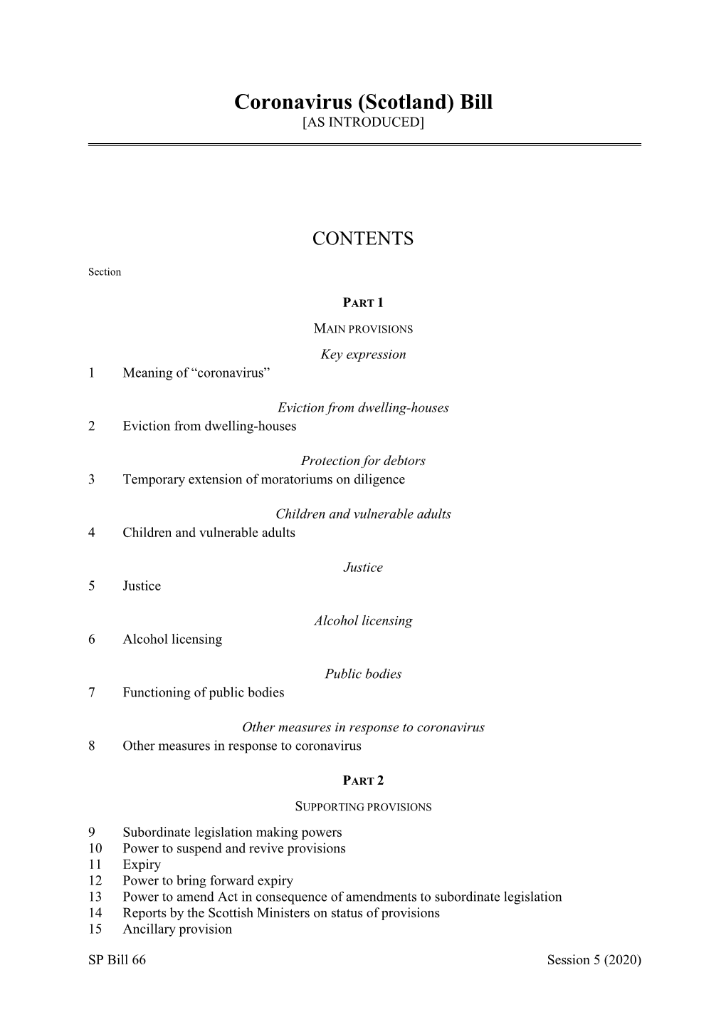 Coronavirus (Scotland) Bill 2020