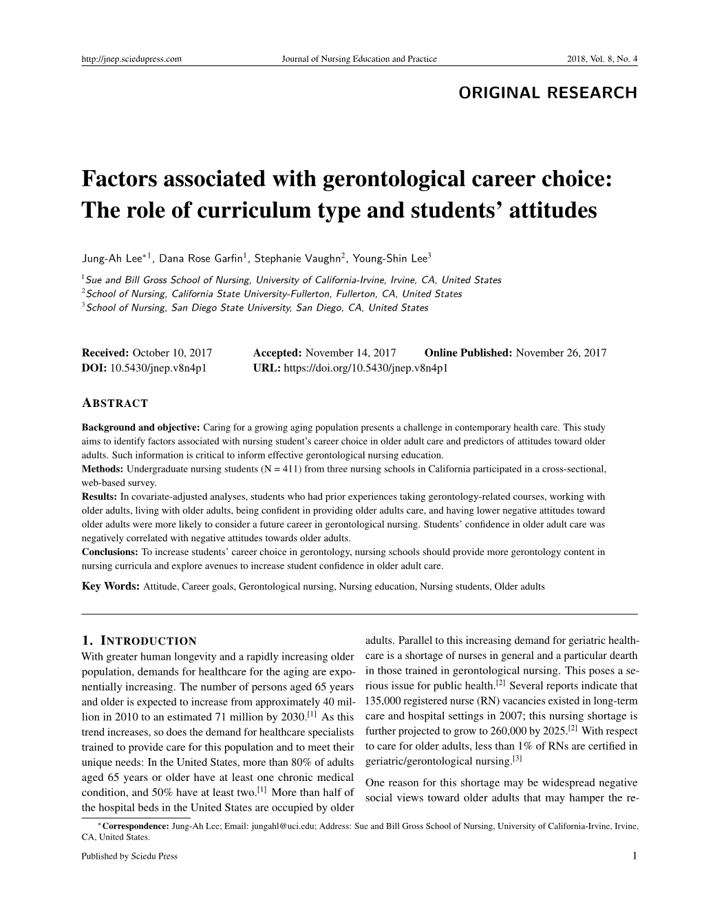 Factors Associated with Gerontological Career Choice: the Role of Curriculum Type and Students’ Attitudes