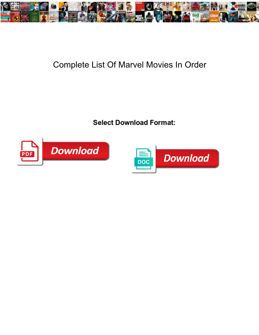 Complete List of Marvel Movies in Order