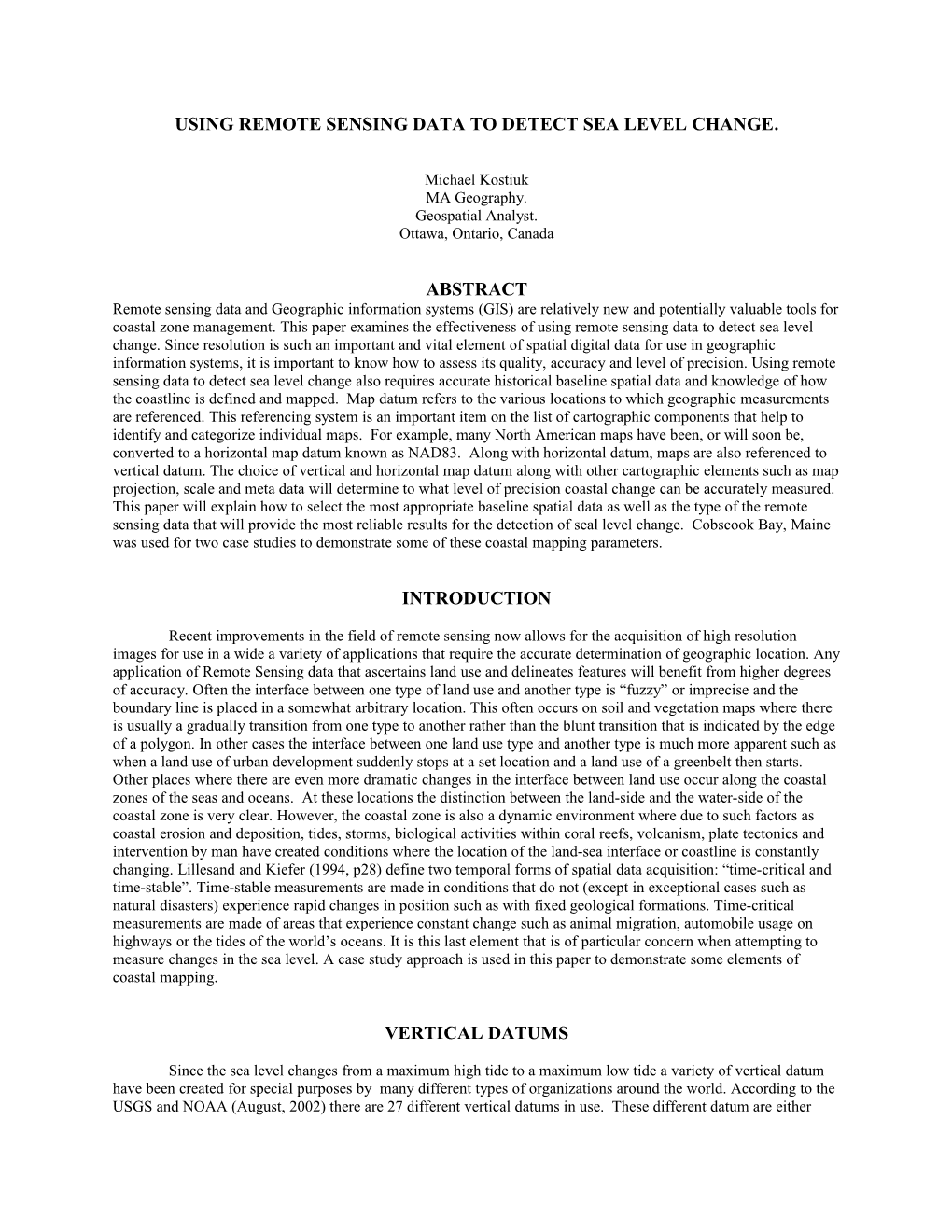 Using Remote Sensing Data To Detect Sea Level Change