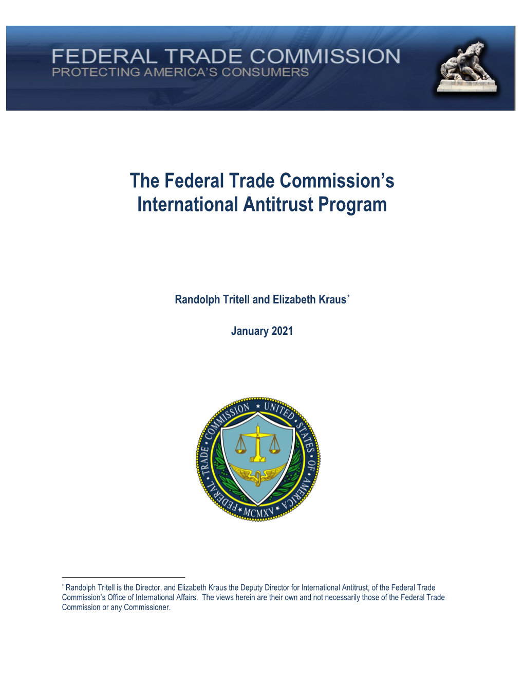 The Federal Trade Commission's International Antitrust Program