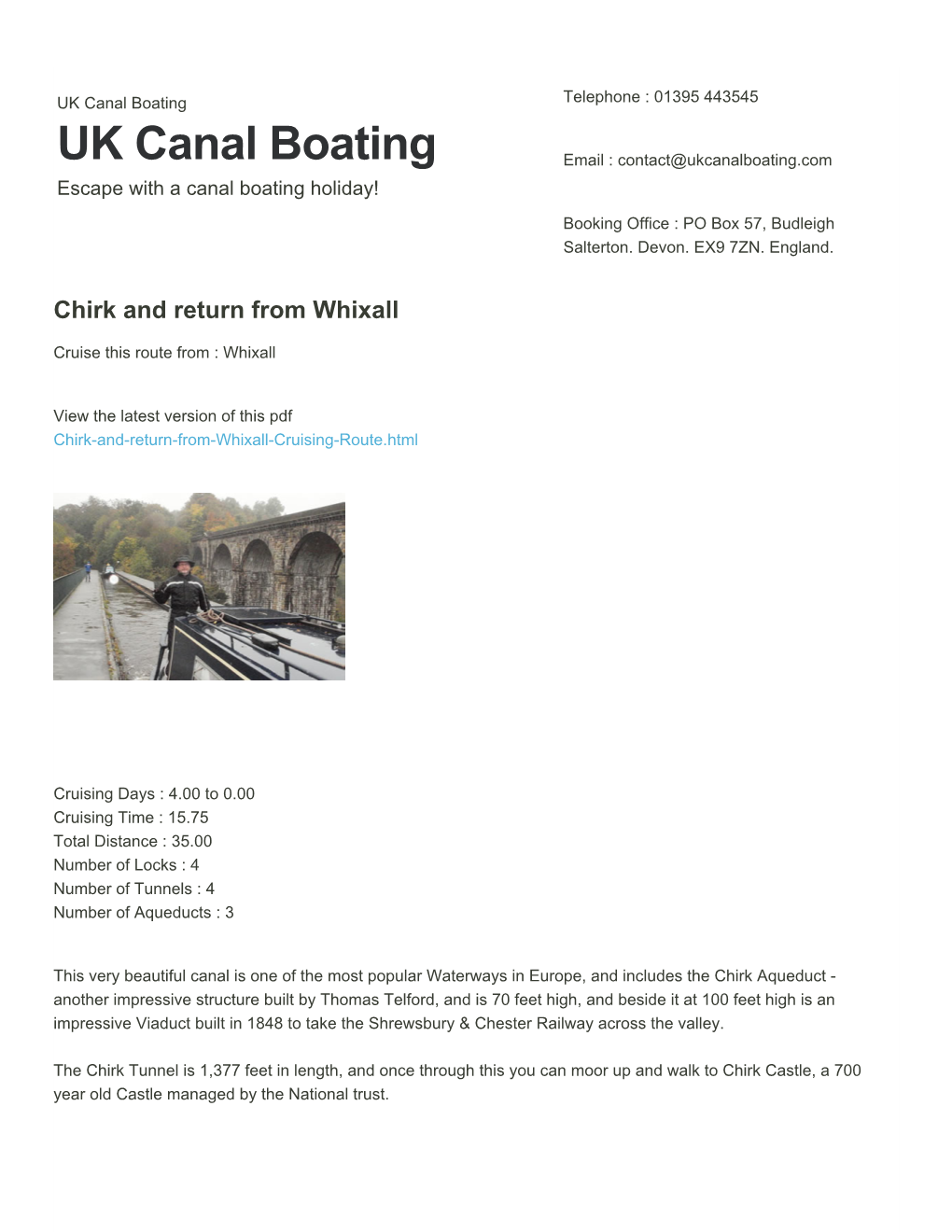 Chirk and Return from Whixall | UK Canal Boating