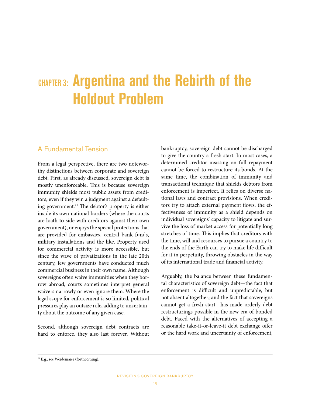 CHAPTER 3: Argentina and the Rebirth of the Holdout Problem