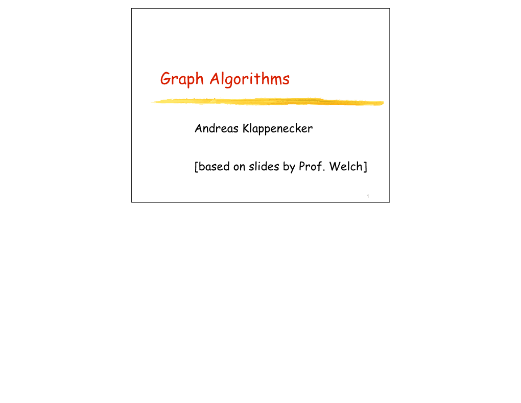 Graph Algorithms