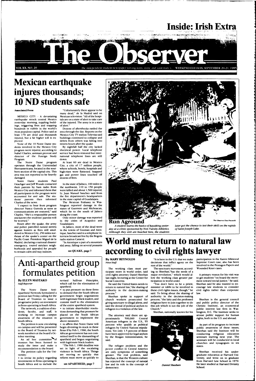 Mexican Earthquake Injures Thousands; 10 ND Students Safe