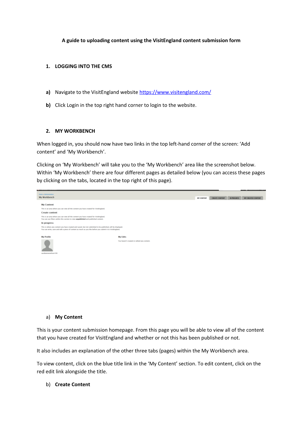 A Guide to Uploading Content Using the Visitengland Content Submission Form