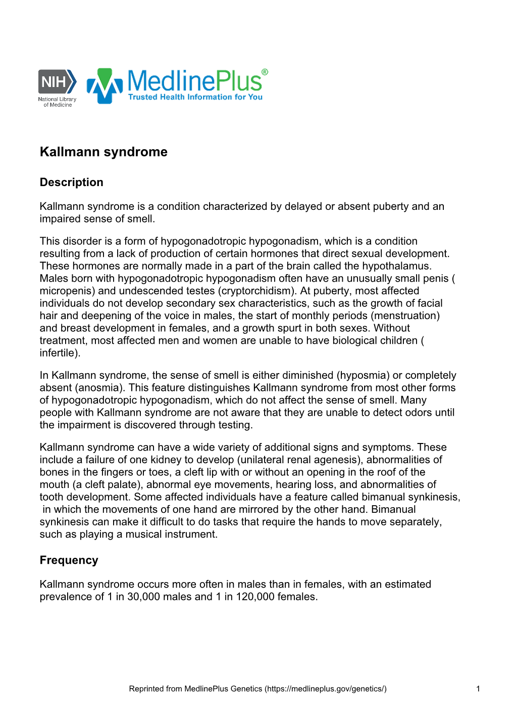 Kallmann Syndrome