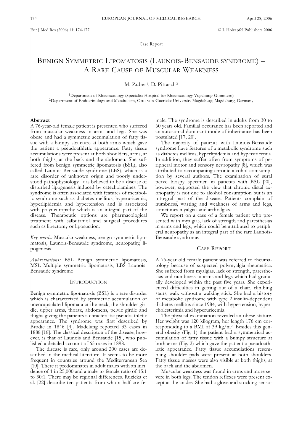 Launois-Bensaude Syndrome) – a Rare Cause of Muscular Weakness