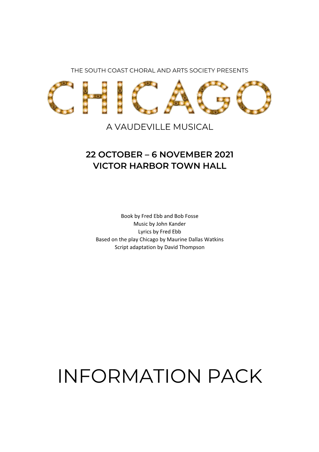 INFORMATION PACK Thanks for Grabbing a Copy of Our Information Pack for Chicago