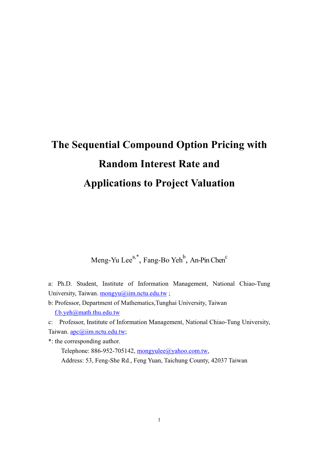 Sequential Compound Option Pricing with Random Interest Rate and Applications to Project Valuation