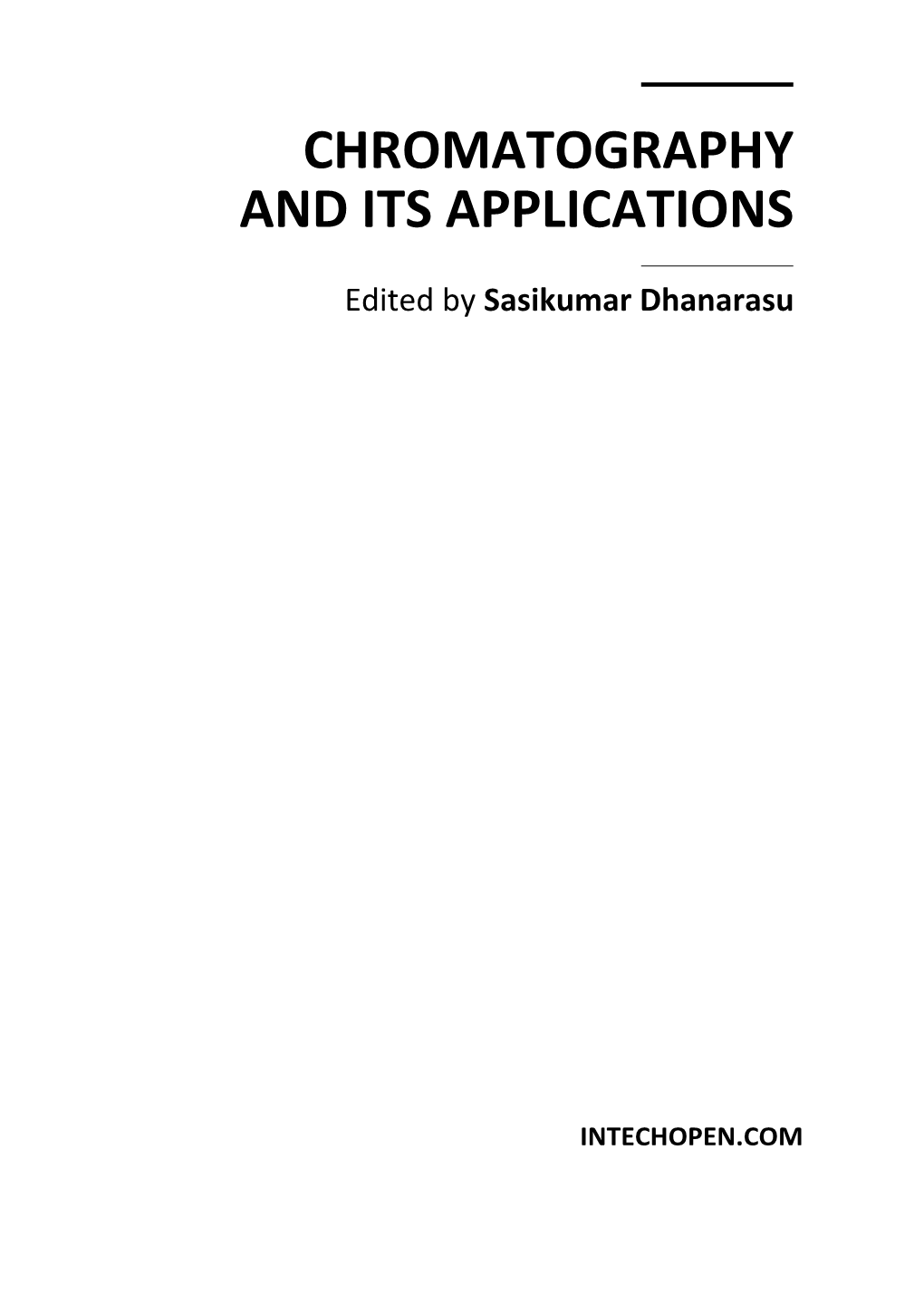 Chromatography and Its Applications