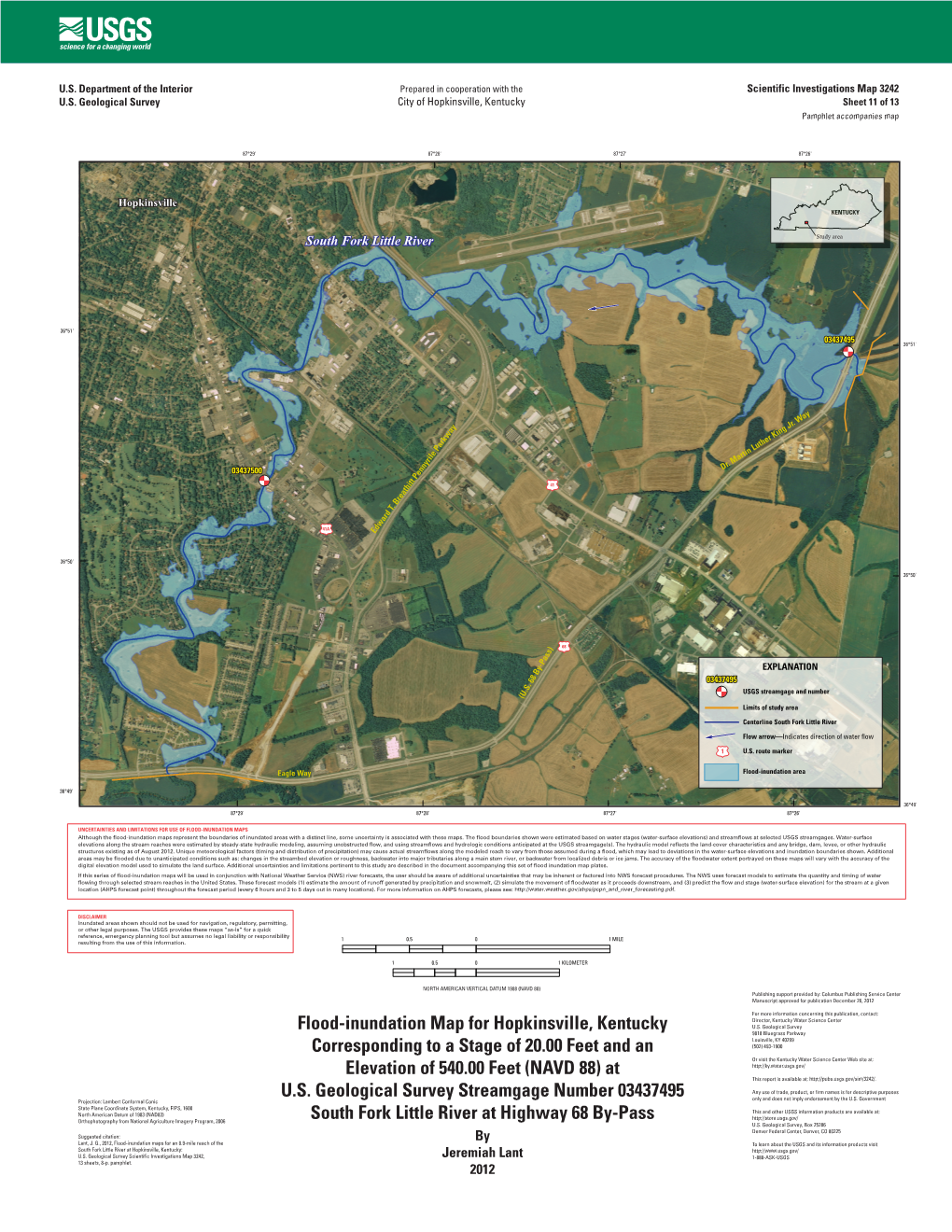 Flood-Inundation Map for Hopkinsville, Kentucky Corresponding to A