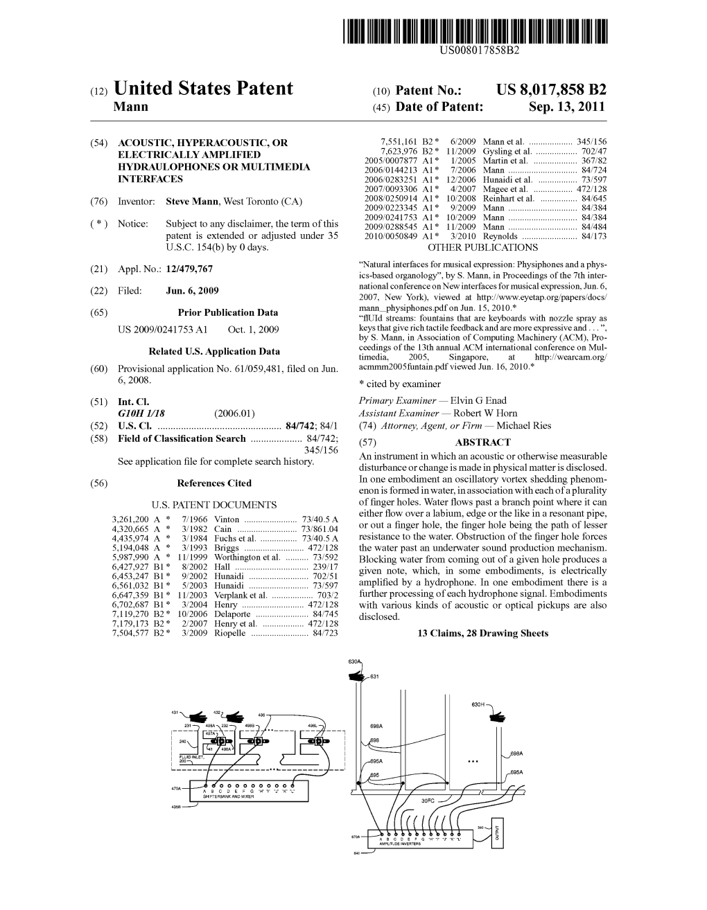 United States Patent (10) Patent No.: US 8,017,858 B2 Mann (45) Date of Patent: Sep