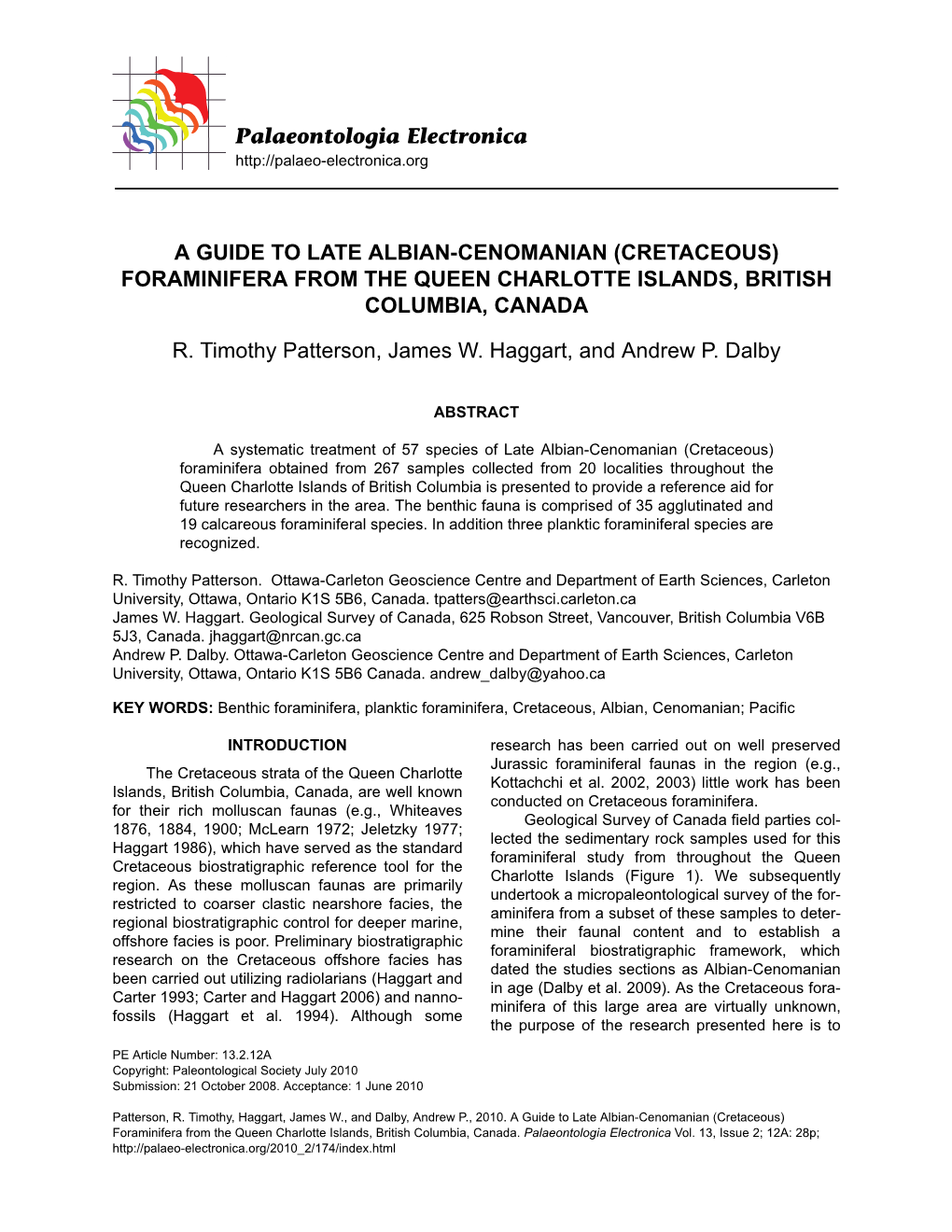 Palaeontologia Electronica a GUIDE to LATE ALBIAN-CENOMANIAN