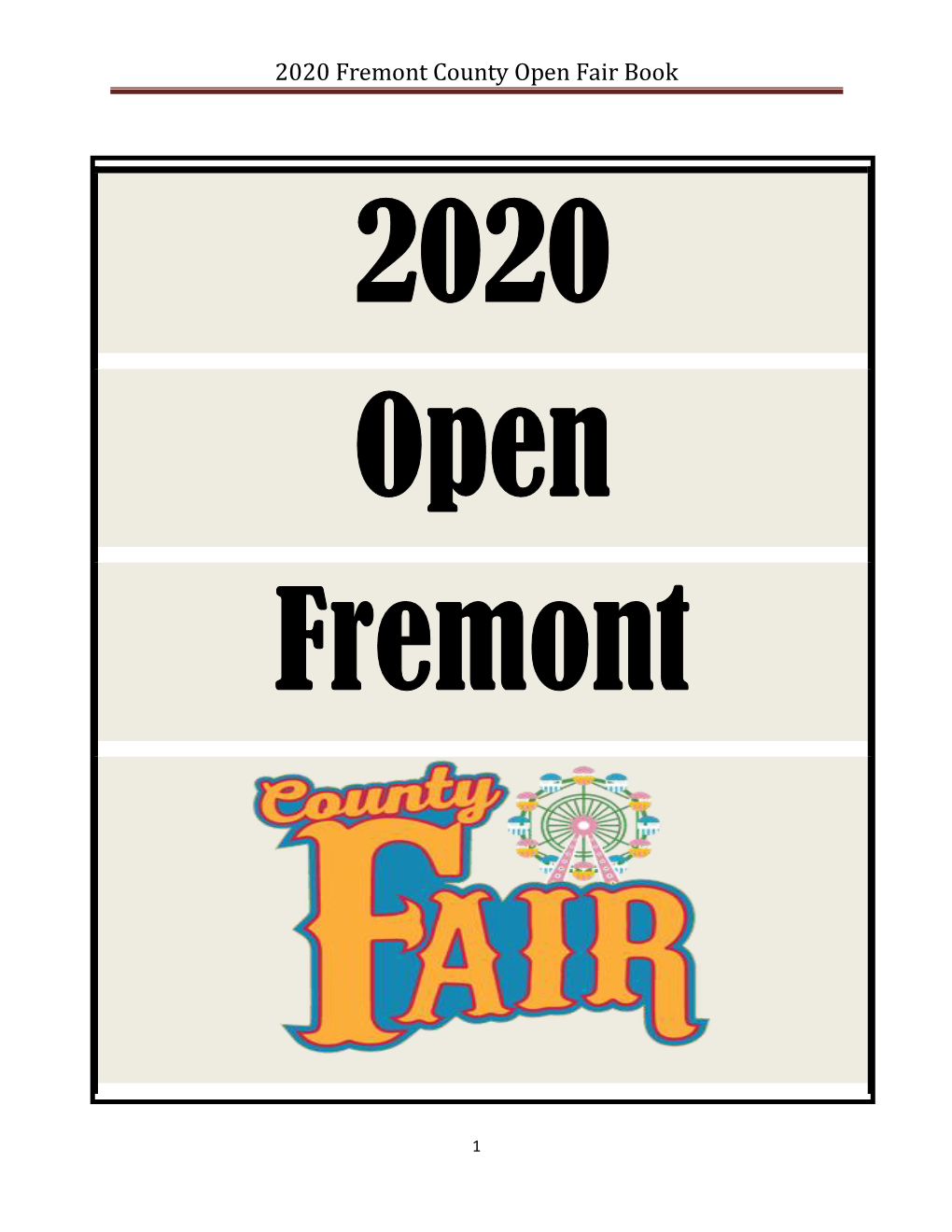 2020 Fremont County Open Fair Book