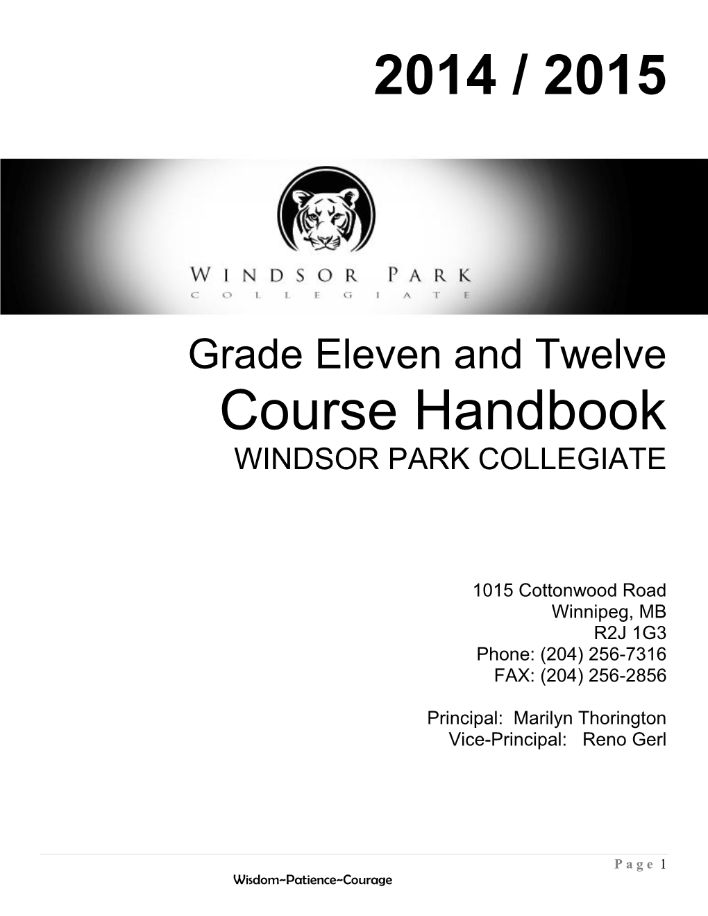 2014 / 2015 Course Handbook