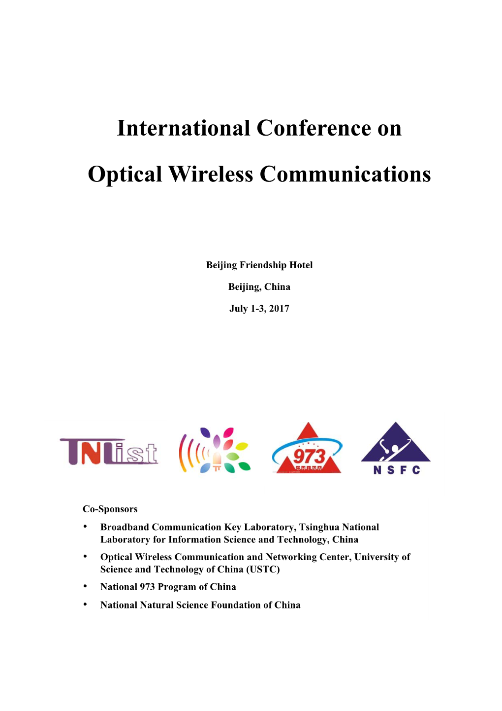 International Conference on Optical Wireless Communications