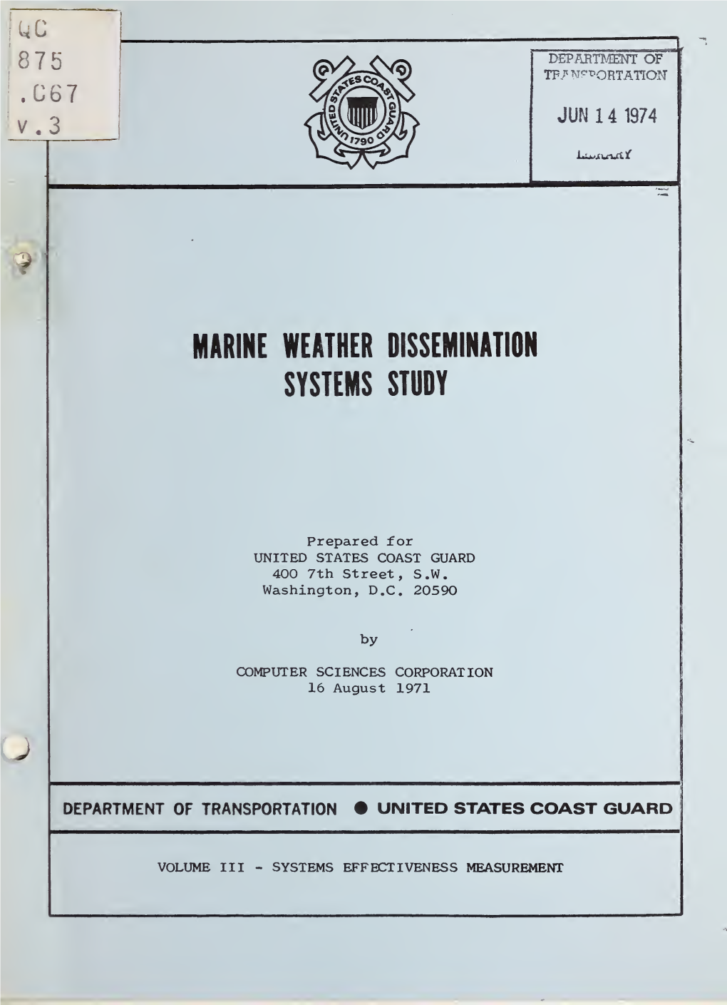 Marine Weather Dissemination Systems Study