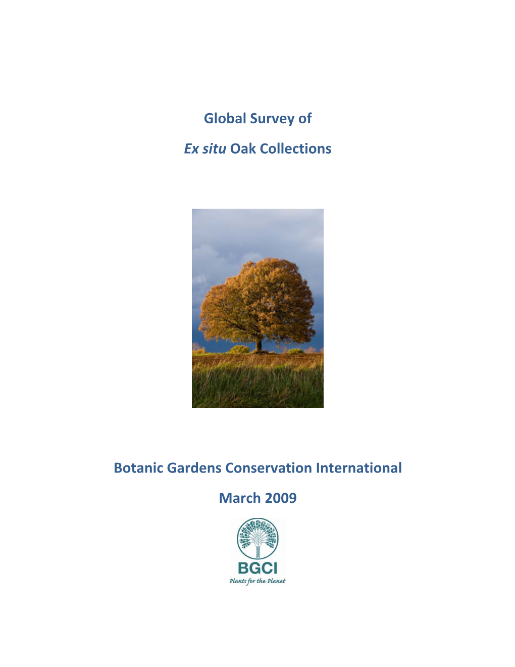 Global Survey of Ex Situ Oak Collections