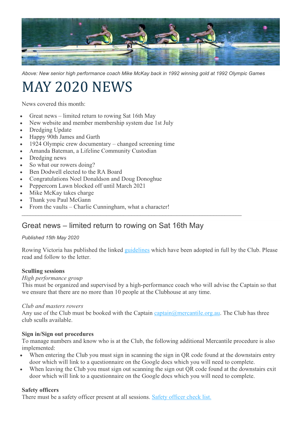 May 2020 News