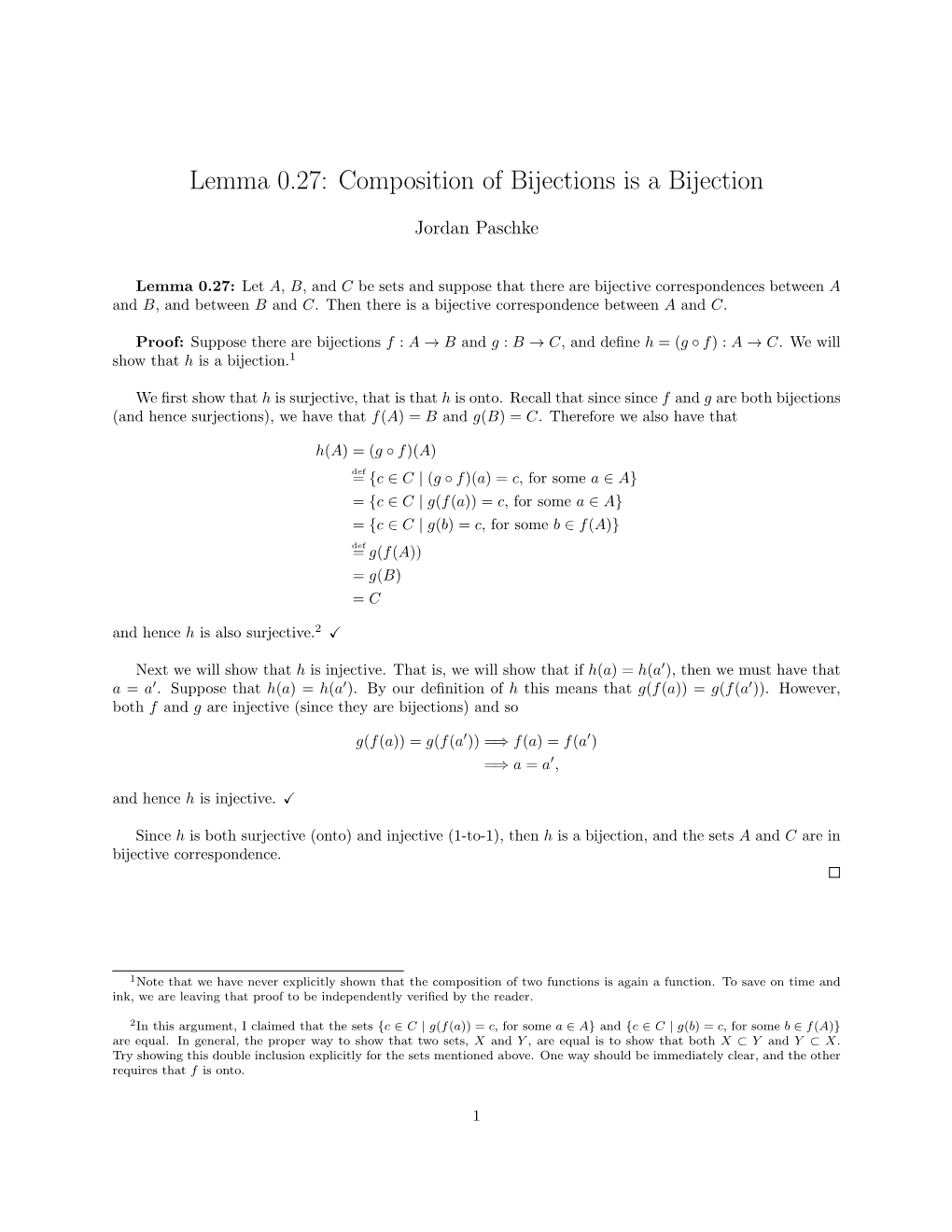 Composition of Bijections Is a Bijection